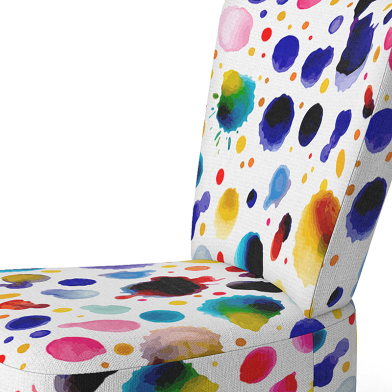 Accent Chair, Beige Floral Pattern Upholstered Decor - Beige Floral Pattern II, White/Blue/Green
