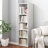 7-Shelf Freestanding Corner Bookcase-1295071364-1295071361