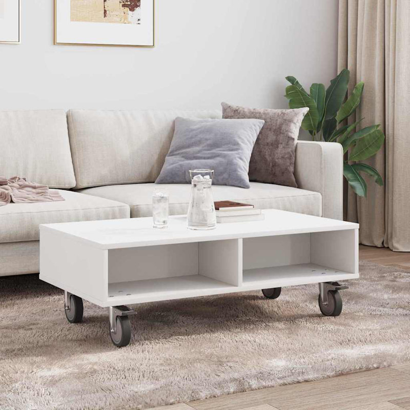 Coffee Table with Storage, White