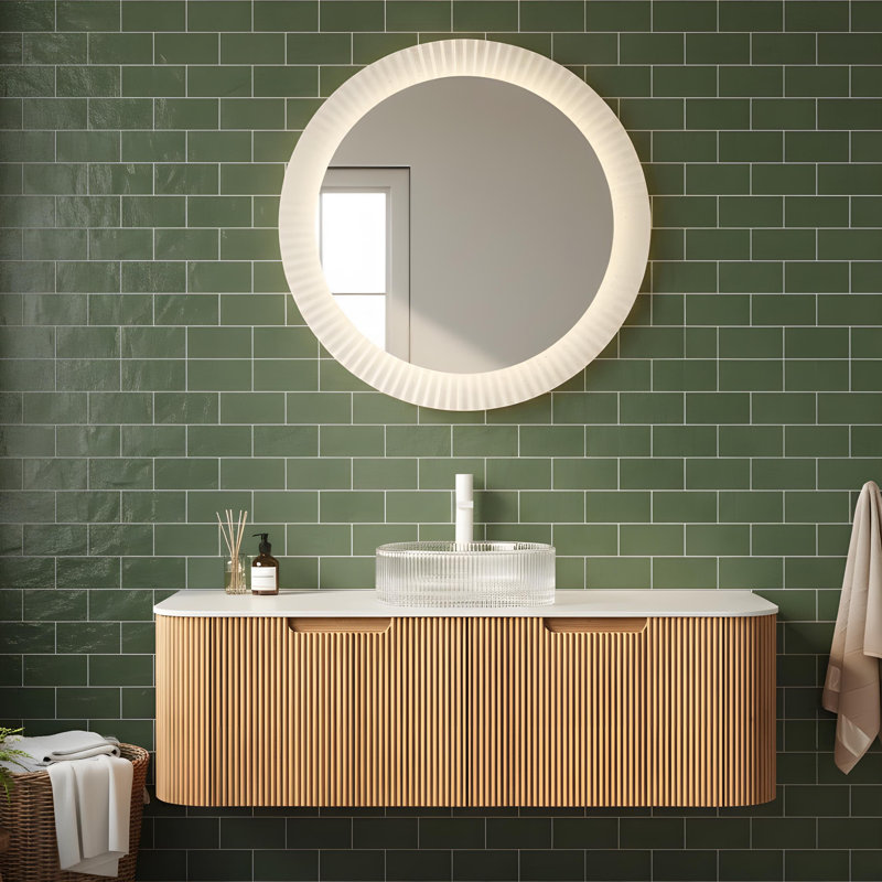 Wall mounted bathroom cabinet with drawer