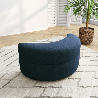 Niama Curved Chenille Storage Ottoman