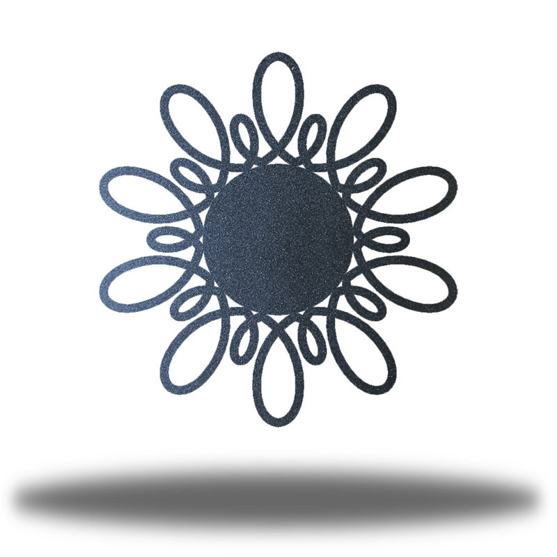 Décoration murale tourbillon de soleil en métal, Noir, H 36 po x l 36 po x P 0,06 po