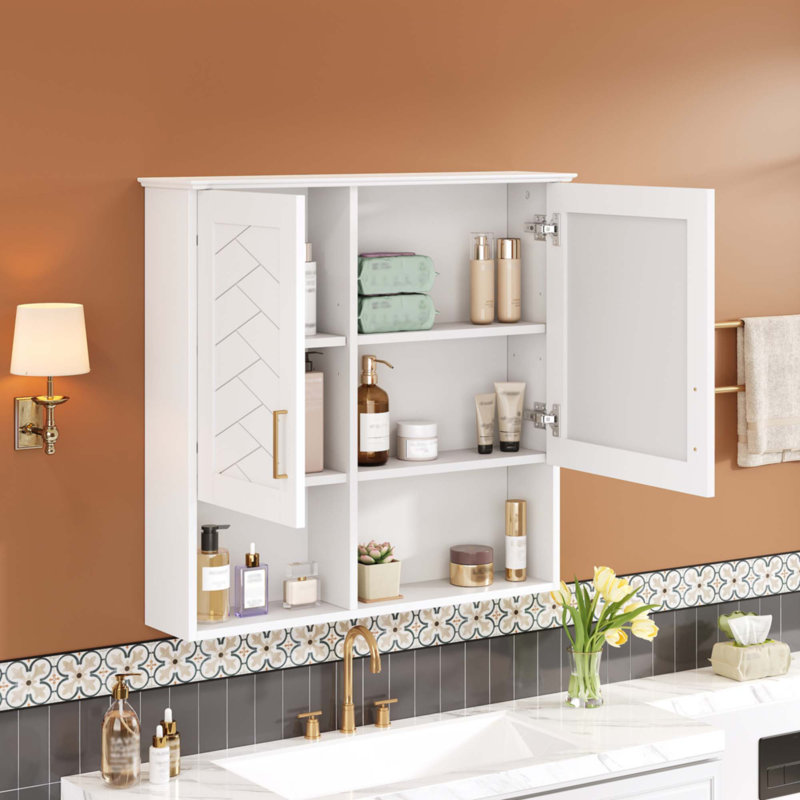 2-In-1 Bathroom Mirror Cabinet, White