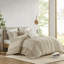 Housse de couette en coton 3 pièces pour lit double / grand avec rayures horizontales alternées