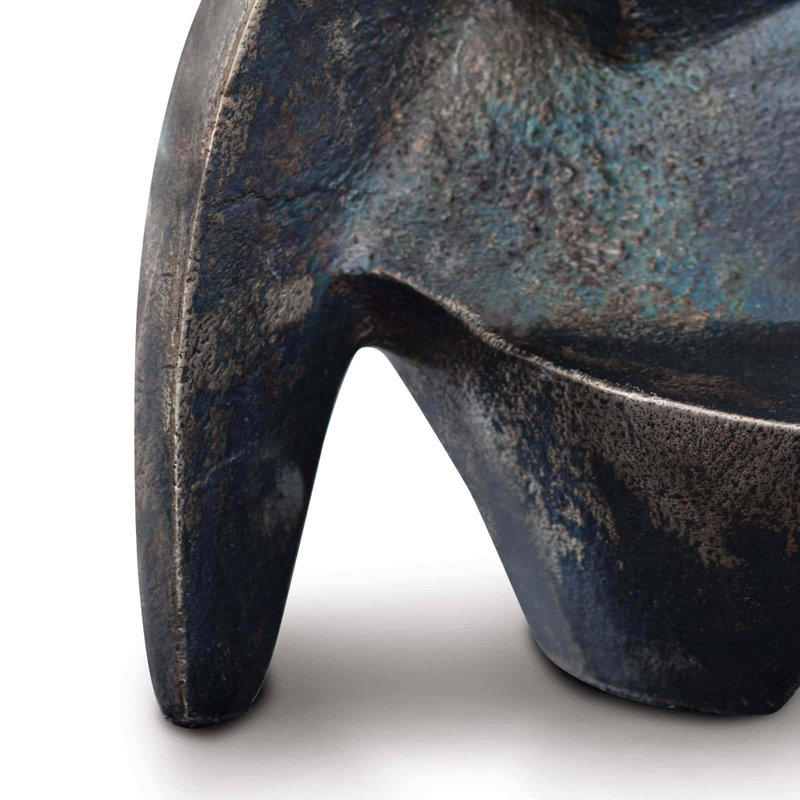 Blackened Zinc Modern Abstract Metal Sculpture