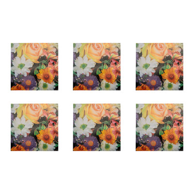 20 Pack Luncheon 3 Ply Napkin Floral Bouquet - Set Of 6
