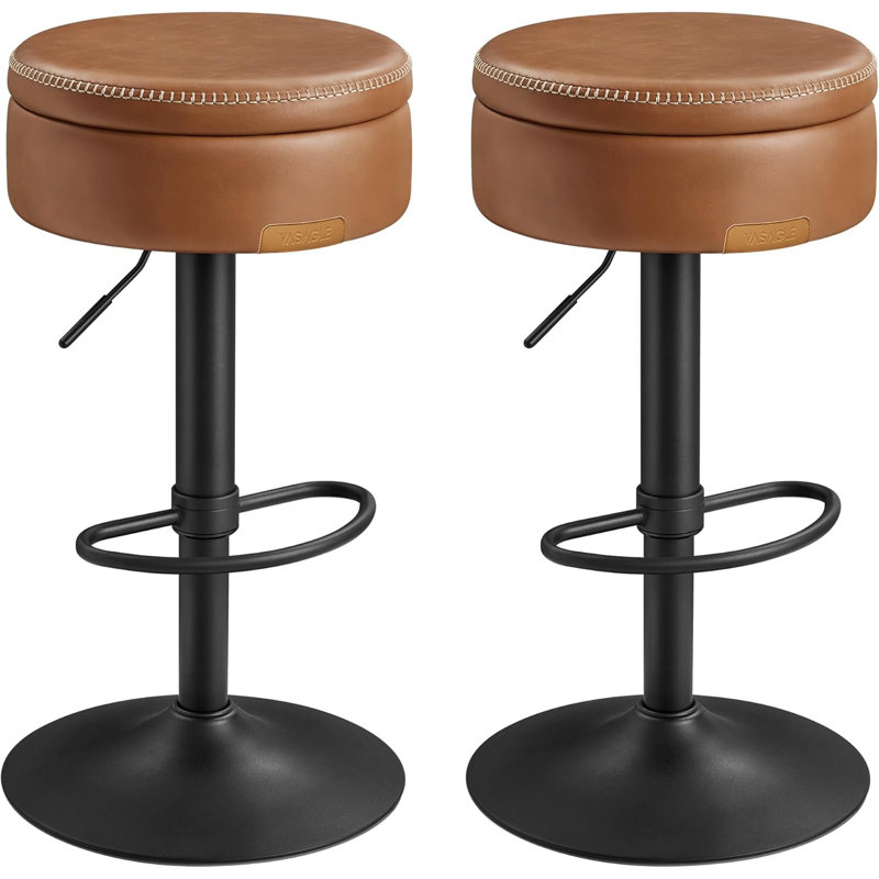 Ensemble de 2 tabourets pivotants à 360 °, hauteur réglable avec rangement