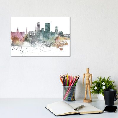 Indianapolis Pastel Skylines - Wrapped Canvas Print