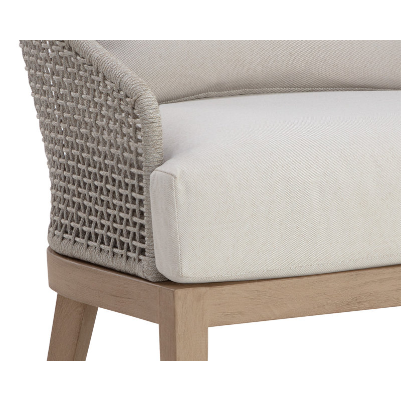 Capri Outdoor Teak Lounge Chair, Brown, White