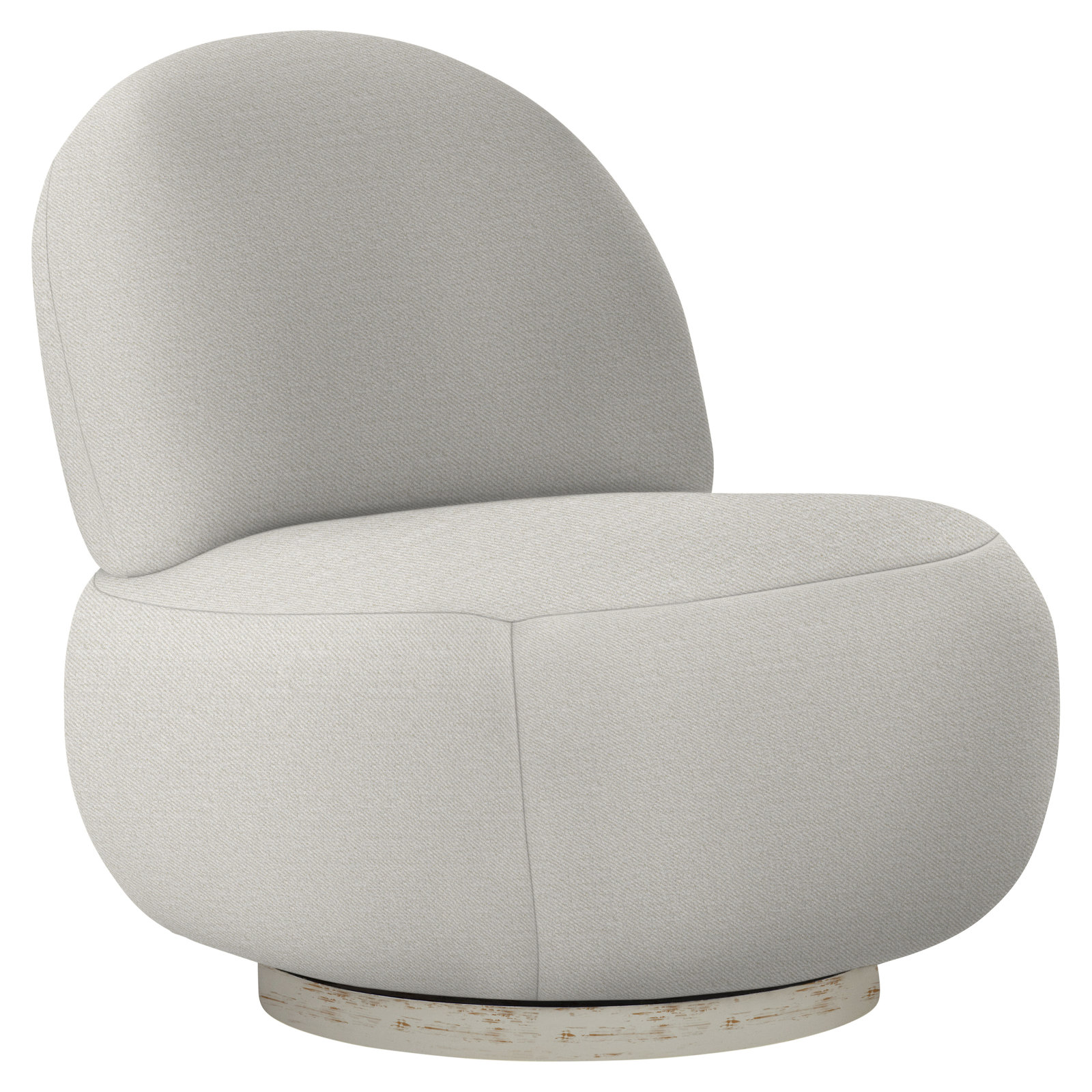 Lulu Upholstered Swivel Slipper Chair, Antique White, White 5555-000