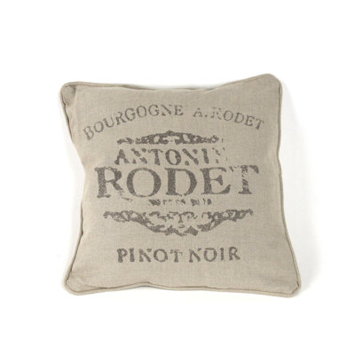 Appliqued Linen Throw Pillow