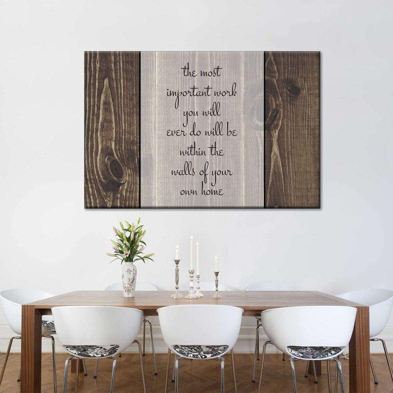 «Most Import Work Typographie», reproduction sur toile tendue, H 34 po x l 51 po x P 1,25 po