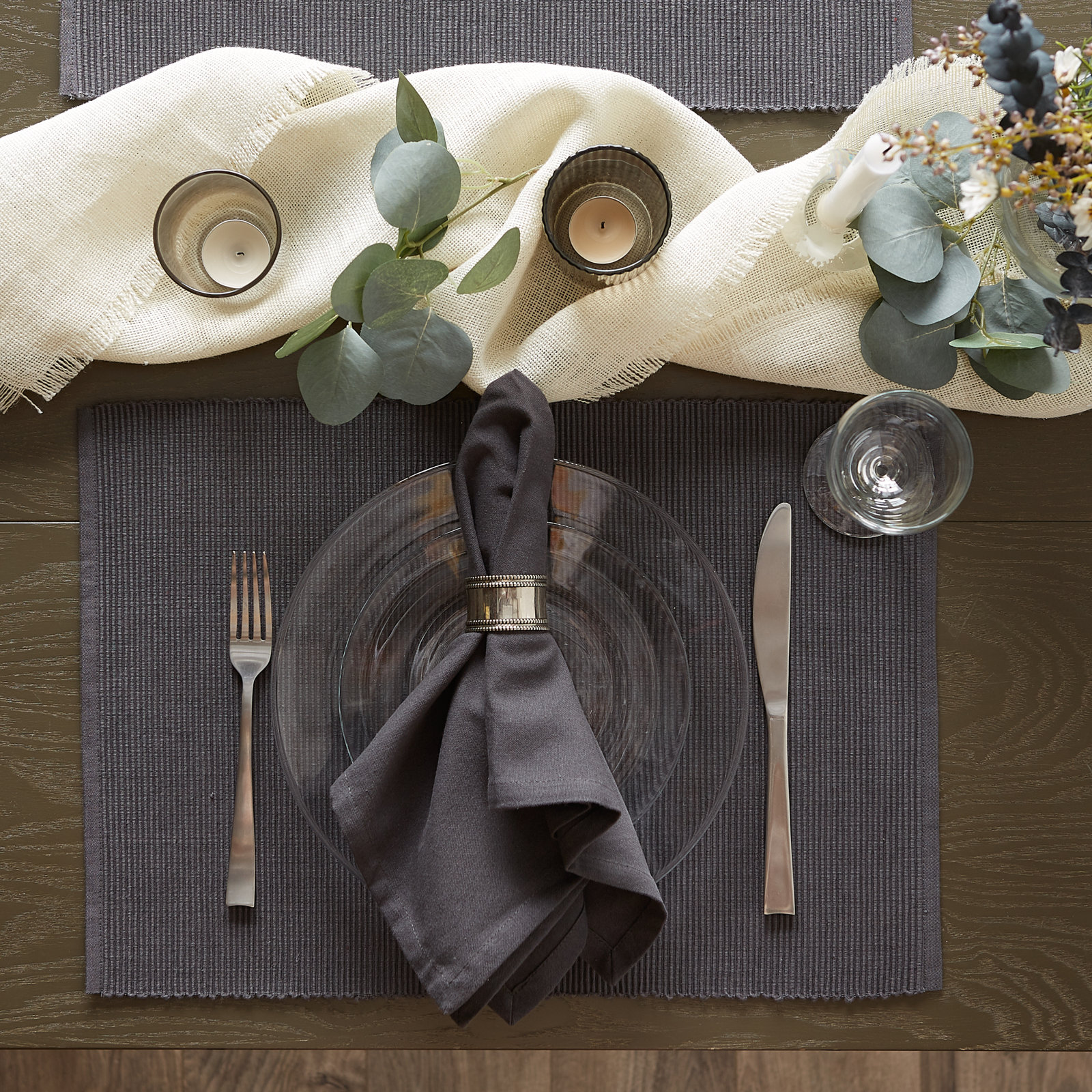 Aban Cotton Placemat, Mineral Gray