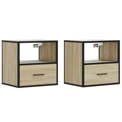40cm W Metal Bedside Table