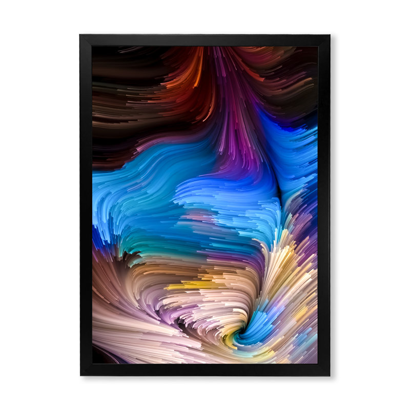 Élégance de liquide Art X - reproduction d'art moderne sur toile, Cadre photo noir, H 36 po x l 24 po x P 1 po