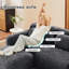 Canapé 2 places en tissu moelleux moelleux avec 2 repose-pieds-1435597870