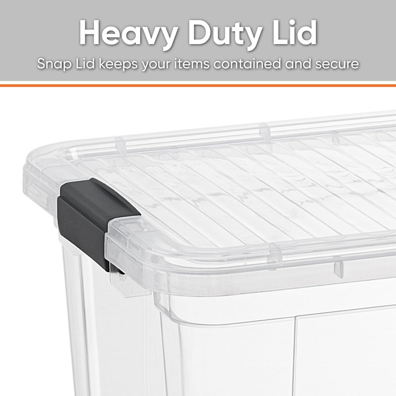 Ensemble de 8 bacs de rangement transparents Latitude Run® avec couvercles en plastique pour la maison, 6,6 pte