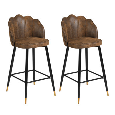 Kindig Upholstered Counter Stool with Metal Frame
