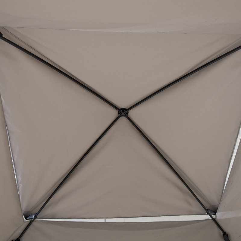 Sunjoy 11 ft. x 11 ft. Khaki and Gray Steel Pop-Up Gazebo