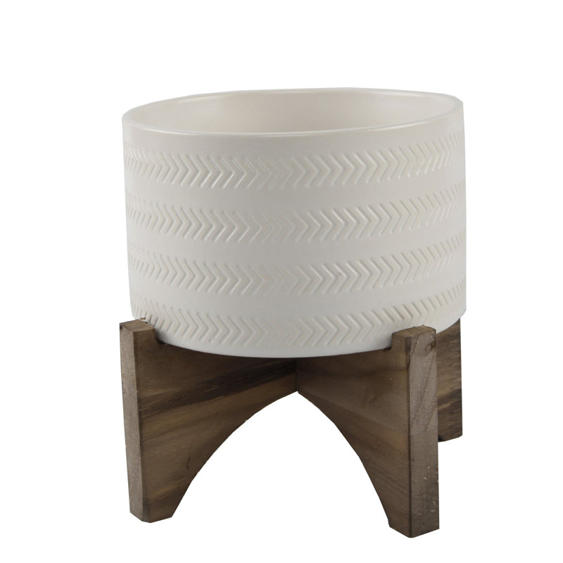 Heavenly Handmade Ceramic Pot Planter, White