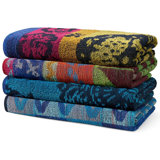 Brooklynne Terry Beach Towels | 100% Cotton Bath Sheet (Set of 4)