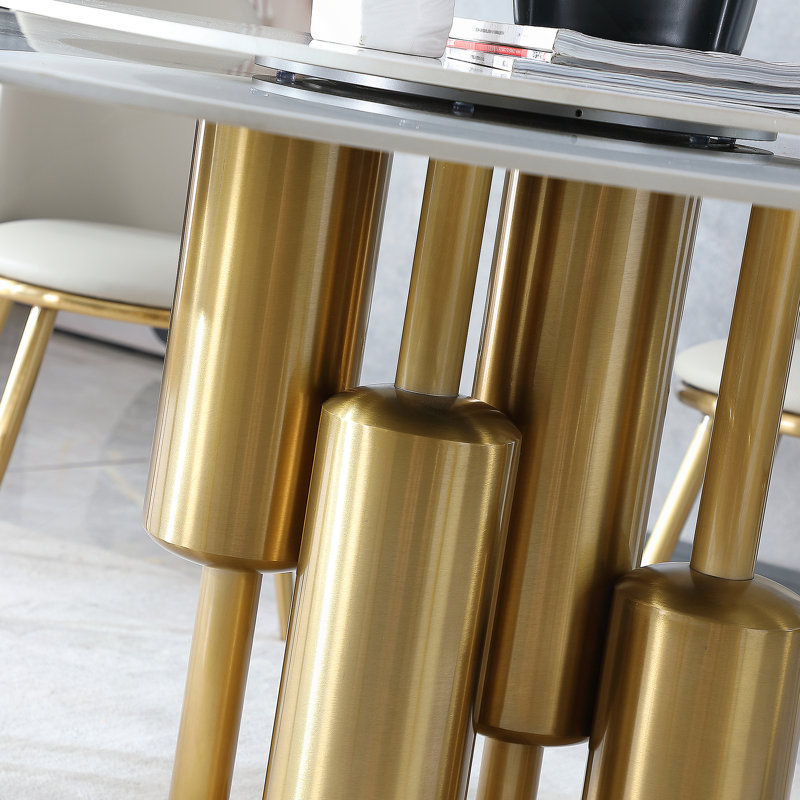 Dining Table Set, Round Table With 4 Chairs For Dining Room, Kitchen