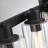 22'' 3-Light Matte Black Bathroom Vanity Light with Glass Shade-814337470-866321956