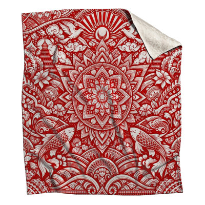 Couvertures complexes d'art rouge mandala