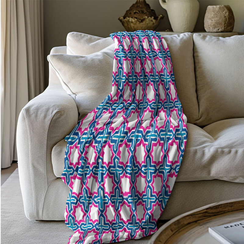 Rose rose - couverture sherpa de qualité supérieure 1 pièce, Grand lit