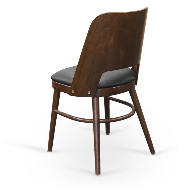 43 Wood Back Side Chair, Gray, Walnut