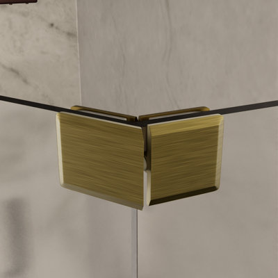 Beveled Glass to Glass Operable Transom Clip 135 Degrees Antique Brass Finish