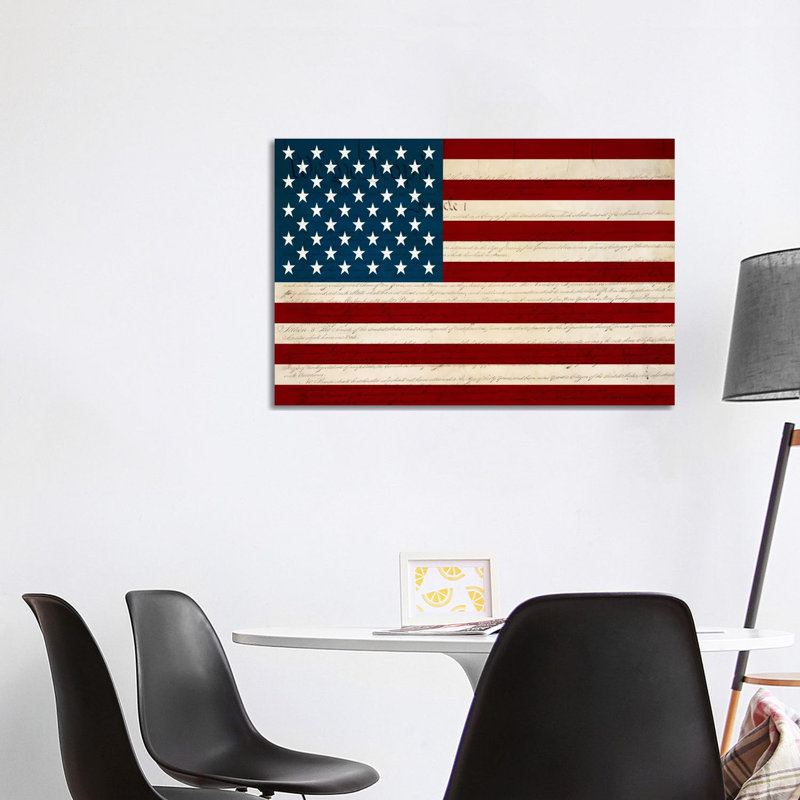 «U.S. «Constitution American Flag», reproduction d'art sur toile tendue, H 26 po x l 40 po x P 1,5 po