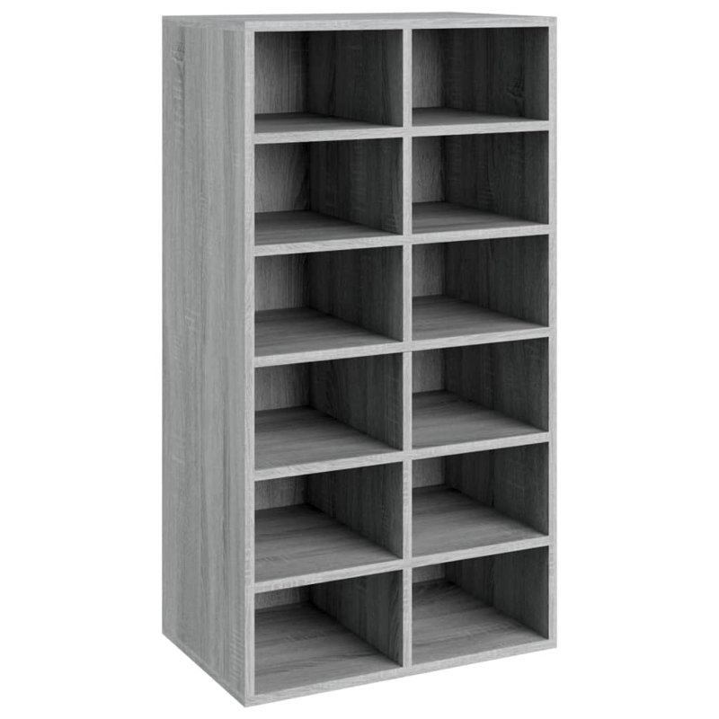 12 Pair Shoe Rack, Sonoma Grey