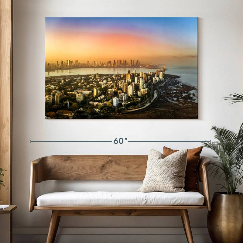 Vue aérienne de Ravi Mumbai City, H 34 po x l 51 po