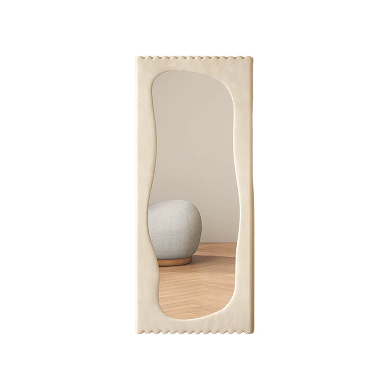 Miroirs pleine longueur rectangulaires en tissu, Beige, 66.93" H x 23.62" W