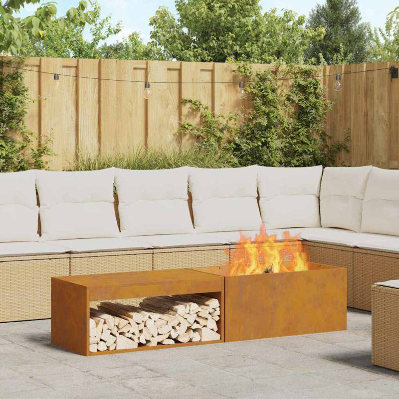 Modern Outdoor Fire Pit, Brown