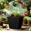 Paquet de 2 pots de fleurs carrés en plastique - Pots de fleurs pour le jardin intérieur et extérieur-133696642