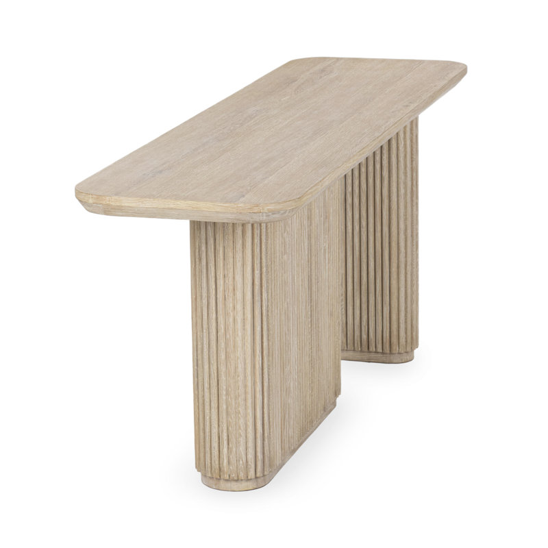 Vander 72'' W Solid Wood Console Table, Cream Washed