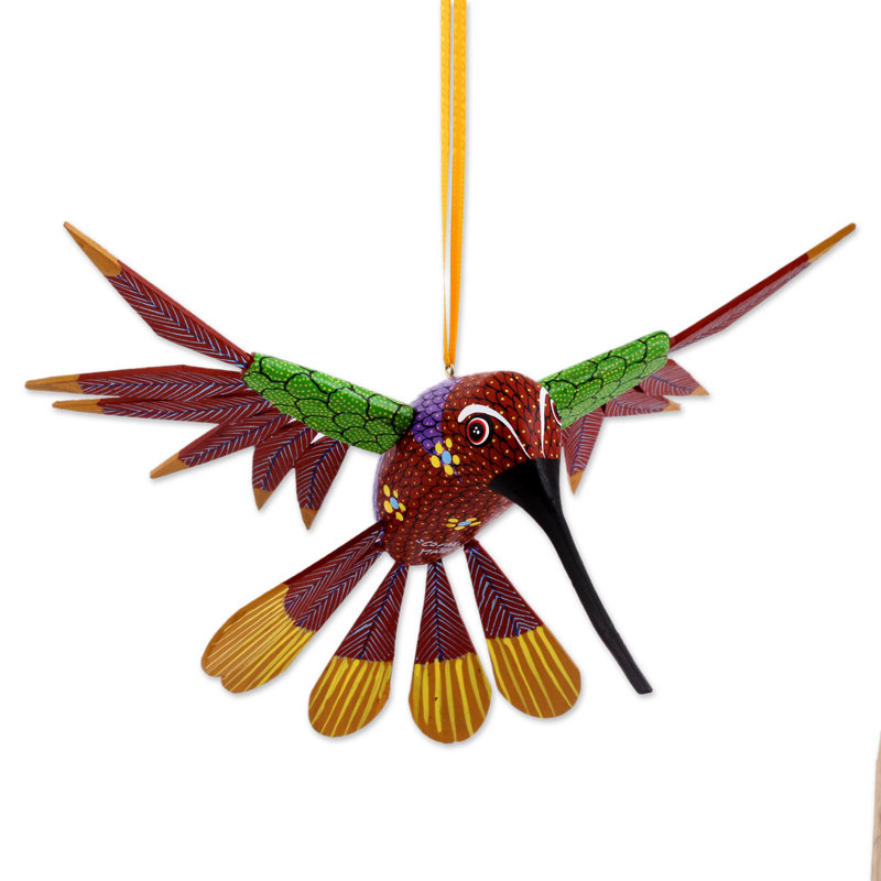 Sculpture de jardin colibri suspendu Alebrije