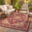 Tapis Hollow2 traditionnel persan audacieux, bordeaux, cuivre, vert, crème, rose, lavable en machine, antidérapant, à poils courts, pour l'intérieur et l'extérieur, adapté aux animaux domestiques, idéal pour le salon, la chambre, la salle à manger, l'entrée, le couloir ou le bureau.-469028242