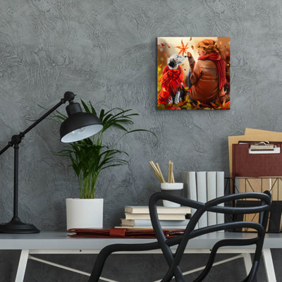  'Redhead Girl And The Dog Seter' by Kajenna Art Acrylic Glass Wall Art, 12" x 12"