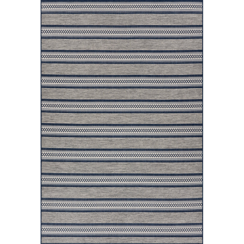  Riselia Indoor/Outdoor Abstract Area Rug, Blue, Rectangle 9'6" x 12'
