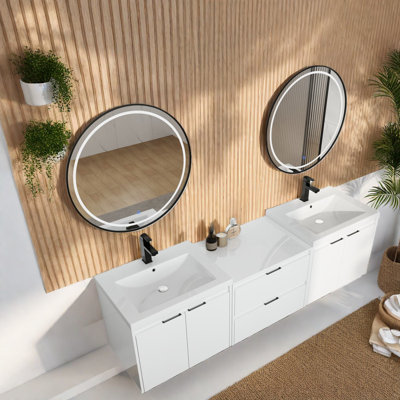 Meuble-lavabo (doit inclure le meuble-lavabo et le lavabo) Meuble-lavabo double en contreplaqué moderne pour la maison