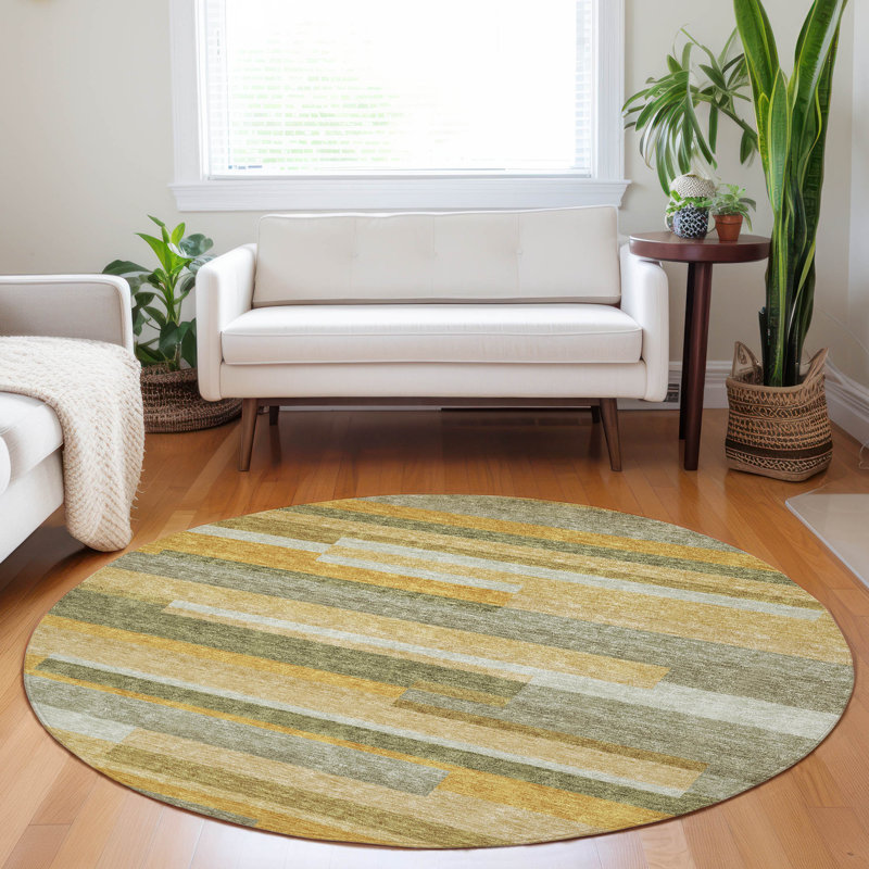 Chayden Area Rug with Non-Slip Backing, Round 8'