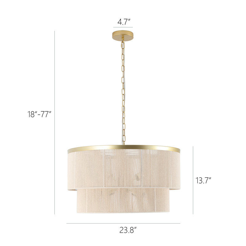 Ebern Designs 24" 6-Light Dimmable Drum Chandelier