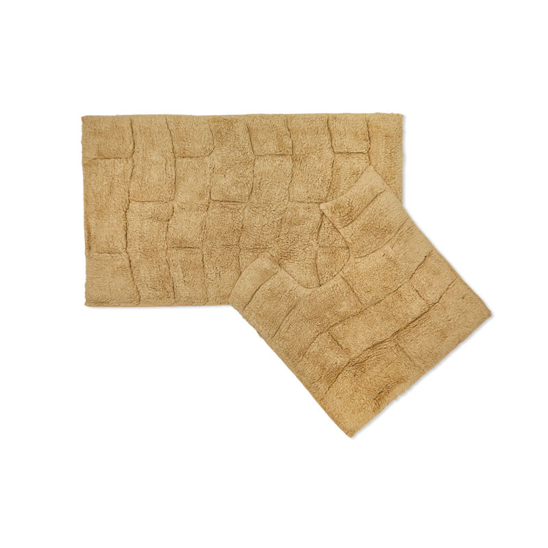 Bombay Cotton Non-Slip Bath Rug Set, Beige