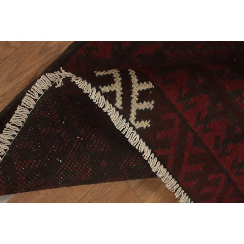 Tapis décoratif géométrique oriental afghan 3 x 4