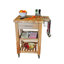 Chariot de cuisine en bois massif avec plateau de boucher et roulettes verrouillables Sydney-32035064
