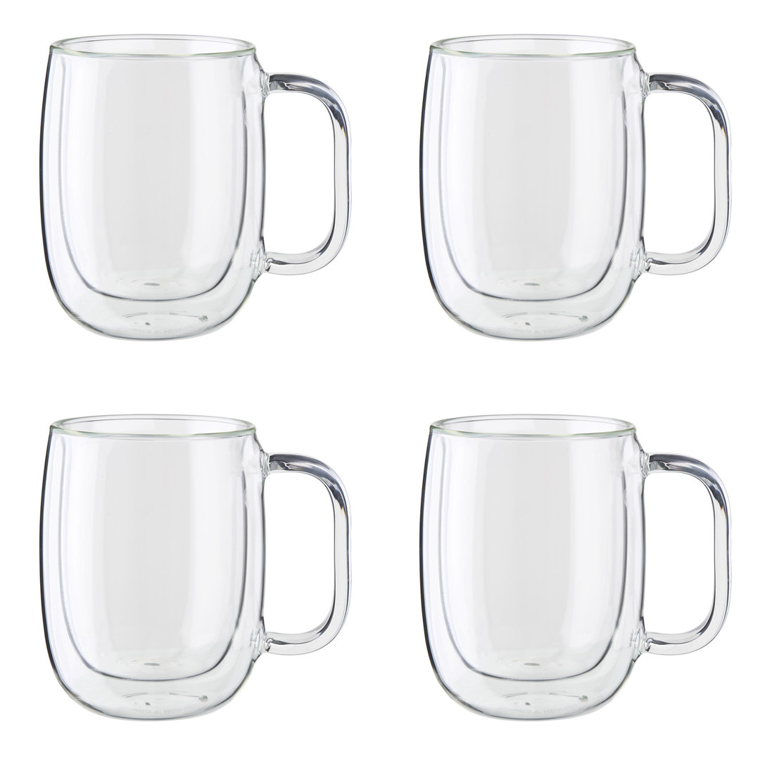 ZWILLING Sorrento Plus Double Wall Glass Coffee Mugs, Insulated Coffee Mug, Clear (Set of 4) ZWILLING J.A. Henckels