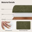 Banc de repose-pieds moderne rembourré 51,8 po, structure en bois massif, chenille verte-1429305015